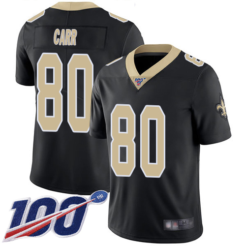 Men New Orleans Saints Limited Black Austin Carr Home Jersey NFL Football #80 100th Season Vapor Untouchable Jersey->new orleans saints->NFL Jersey